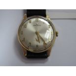 Zenith; A 9ct Gold Cased Gent's Wristwatch, the signed dial with Arabic numerals and seconds