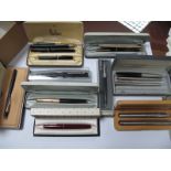Parker Fountain Pens, including 45, 585 (14K) nib, '17' Lady, propelling pencils, Sheaffer and Cross