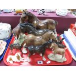 Nine Pottery Horses, including Beswick, J Anne Butler of Keswick resin pony. Border Fine Art