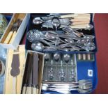 Assorted Plated Ware, including cased spoons, fish knives and forks, pie server, etc.