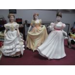 Coalport 'Vanessa', Royal Doulton 'Angela 'HN 3690 and 'Kathleen' HN 3880, china figurines. (3)