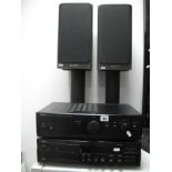 Audio: A Pair of Tannoy Mercury M2 Stereo Speakers, in black, each on floor standing mount; a