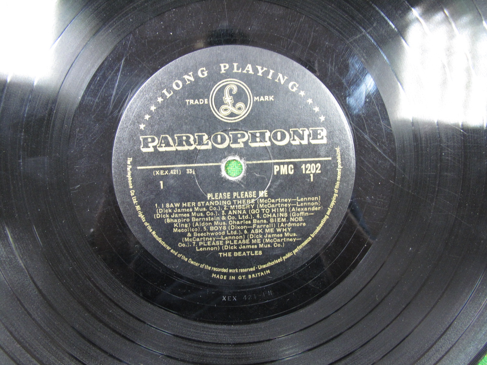 The Beatles: Please Please Me LP, 1963, the rare black/gold Parlophone mono, PMC 1202, Parlophone Co