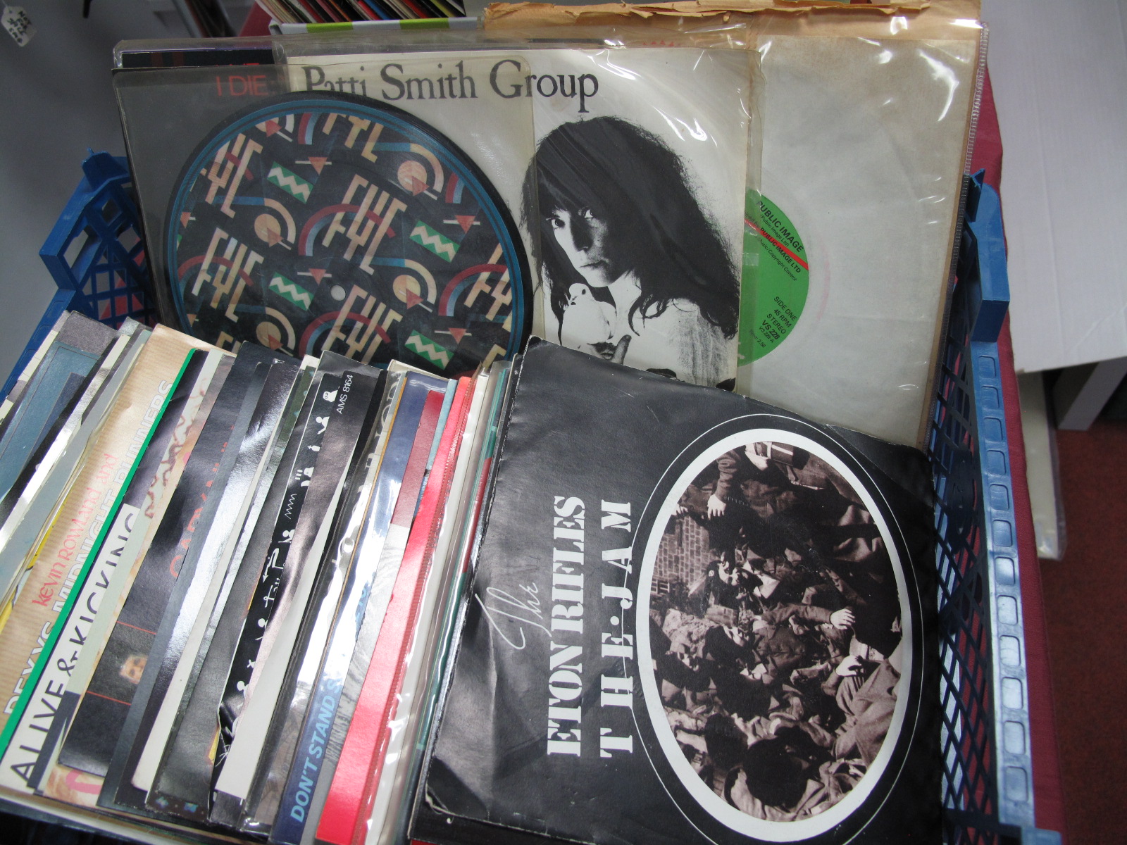 A Collection of 45RPM's, to include The Jam, P.I.L, Patti Smith Group, Gary Numan, Vapours, Simple