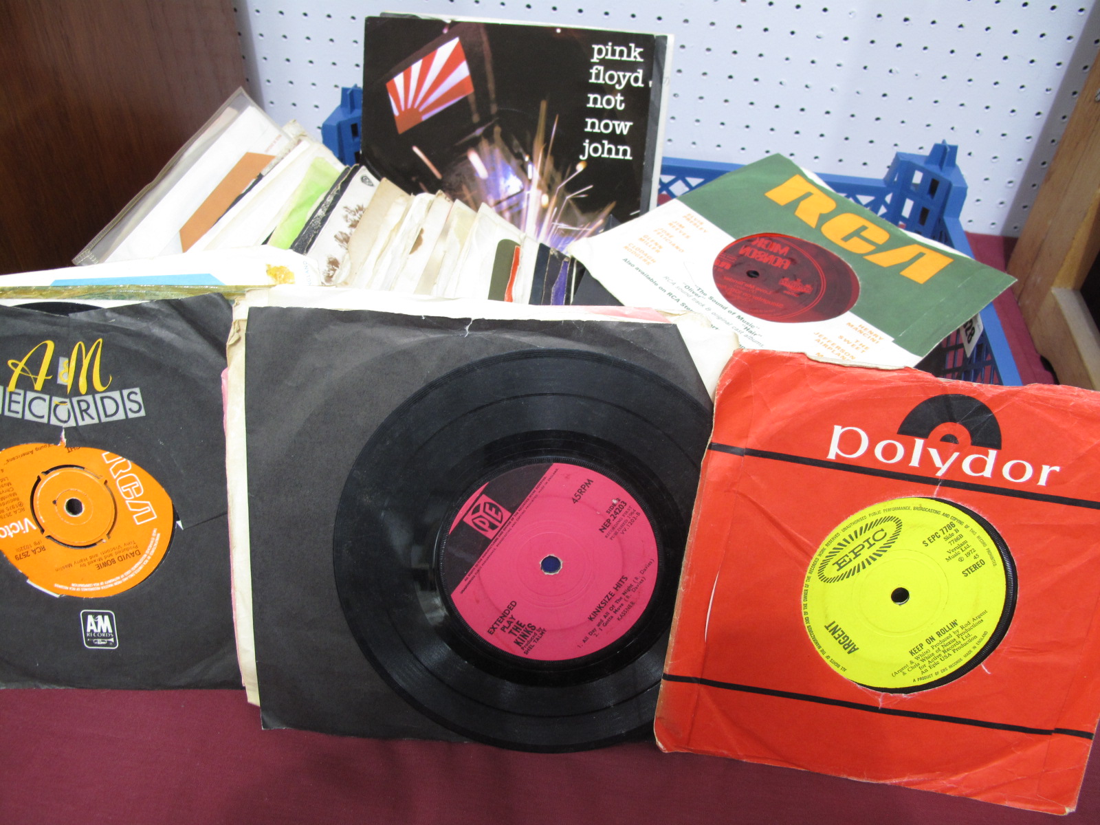 A Nice Collection of 45's, to include Rolling Stones, Beatles, Cream, Tamla Motown, Bowie,