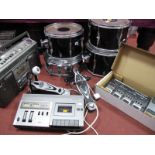 A Vams Zoom GFX-4 Guitar Effects Processor, (boxed), four drums (including Premier, Millennium),