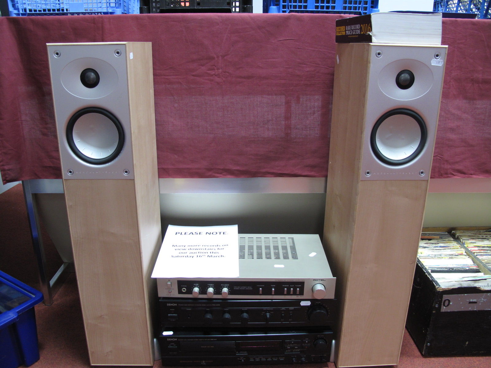 Audio: A Rotel RA-820 Integrated Amplifier, Denon PMA-250III amp, Denon DRS-640 cassette deck and