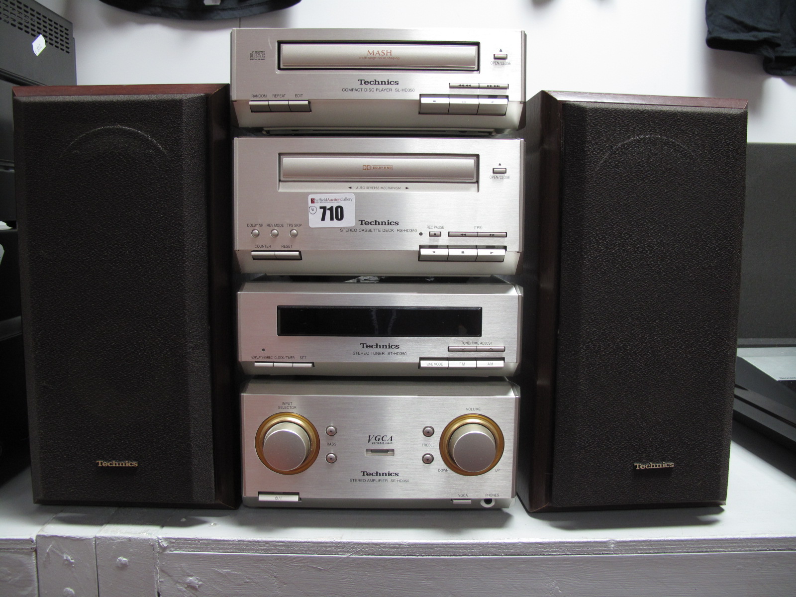 A Technics HD350 Mini Hi Fi System, with speakers.