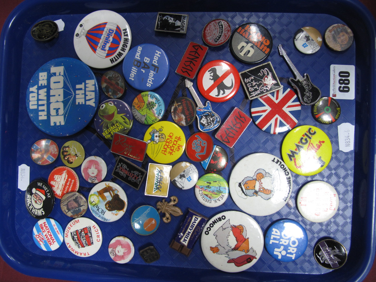 A Collection of Pin Badges, varying subjects but including Motorhead, Ritchie Blackmore, Genesis,