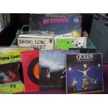 A Collection of LP's and 7" Singles, to include, Ry Cooder Status Quo, Queen, Ian Dury, Eagles,