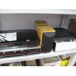 A Hitachi SDT-268OR Stereo Music Centre, a pair of Mission 771 two way reflex speakers and a