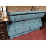 A Lloyd Loom Style Bombe Shaped Chest of Drawers, with six small drawers.