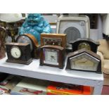 1940's Oak Mantel Clock, 1930's John D. Francis Ltd and four other clocks. (6)