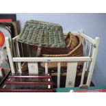 A Singer Sewing Machine, dolls, cots & wicker cradles.