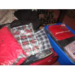 Shirts, T-shirts, jeans, fleece, trousers, etc:- One Case and One Box. (2)