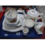 New Hall "Hovis Cafe Ware, Macclesfield" tea service:- One Tray (17 pieces)