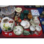 Beswick Robin, Sylvac Dog, German Cat, other ceramics:- One Tray