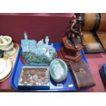 A Danbury Mint 'We Will Remember Them' Figure, Lenox Great Castle, coinage, camera etc:- One Tray