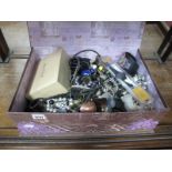 Costume Jewellery - necklaces, bangles, brooches, wristwatches, etc:- One Box