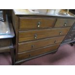 A XX Century Mahogany Chest of Drawers, the top with a low back, two short drawers, three long