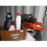 A Sachs-Dolmar 100 Super Petrol Driven Chainsaw, with two stroke engine oil.