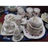 Minton, Aynsley China Pin Dishes, trays, condiment set, Paragon 'Michelle' part tea service:- One