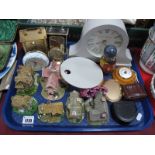 Lilliput Lane Models, clocks Russian dolls etc:- One Tray