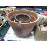 A Large Terracotta Plant Pot; plus two other planters