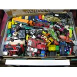 A Box of Diecast Model Vehicles, by Dinky, Matchbox, Corgi and others, playworn.