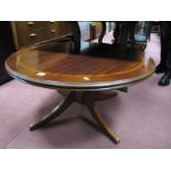 A Mahogany Circular Coffee Table, together with a mahogany display cabinet. (2)