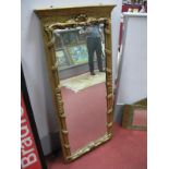 A Gilded Rectangular Wall Mirror, with shell and 'C' scroll decoration.