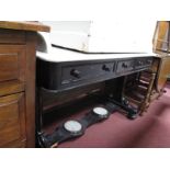 A XIX Century Mahogany Washstand, with a marble top, central drawer, two dummy drawers, on shaped