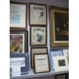 Harry Champions, Any Old Iron, Miss Annabelle Lee Land of Hope and Glory Framed Music Sheets;