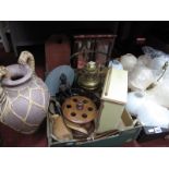 Novelty Figural Table Lamp, (untested: sold for parts only), shoe trees, jewellery cabinet, twin