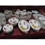 Royal Worcester Evesham Tableware; three graduated rectangular serving dishes, three oval