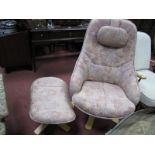 A Stressless Style Chair, together with a footstool. (2)