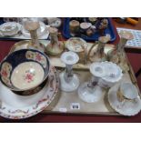 A Crown Devon Blush Ivory Dressing Table Trinket Set on Rectangular Tray, Minton plate, other