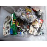 A Tub of Lego Components, including figures, playworn.