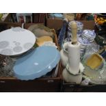 Porcelain Tea and Dinner Ware, cake comports, jelly mould, Nutbrown rolling pin, storage jars