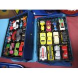 Forty Eight Matchbox 1-75's and Similar, in original Matchbox carry cases, playworn. (2)