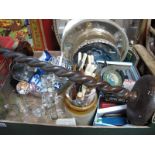 Records, smokers companion, Yorkshire Penny Bank, cutlery, stoneware jars, etc:- Two Boxes,