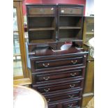 A Mahogany Style Chest of Drawers, with five long drawers, together with a pair of mahogany