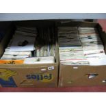 A Large Collection of 45rpms,mostly 1960's - 80's, over 300:- Two Boxes (2)