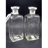 A Pair of Good Quality Silver Topped Toilet Bottles, Edwards & Sons (later Harrods) London 1912,