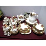 Royal Albert "Old Country Roses" Bone China Tableware, of approximately sixty-five pieces