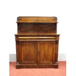 A XIX Century Mahogany Chiffonier, the back with a single shelf supported by shaped brackets, the