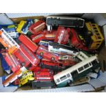 A Quantity of Diecast and Plastic Model Buses and Trams, by Corgi, Solido, Matchbox, Lledo and other