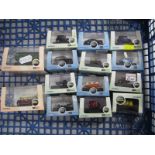 Fourteen Oxford 'N' Gauge Diecast Model Lineside Vehicles, including London County RT Bus, boxed.