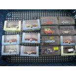 Fourteen Oxford 1:76th Scale Diecast Model Lineside Vehicles, including VW Golf MK1, boxed.