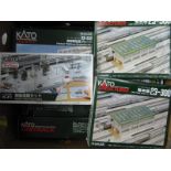 Nine Kato 'N' Gauge Boxed Trackside Buildings Kits, Ref No.'s 20-815, 23-018, 23-101, 23-232, 23-